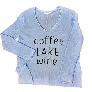 Reverse Knit Coffee Lake Wine Lightweight Sweater Blue Summer‎ Oversized XS/S